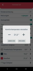 Komforttemperatur einstellen